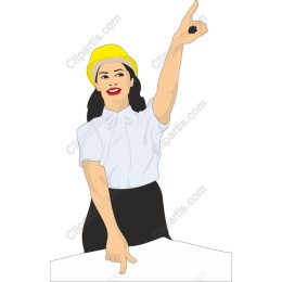 Dynamic Empowerment : Confident Woman in Hard Hat