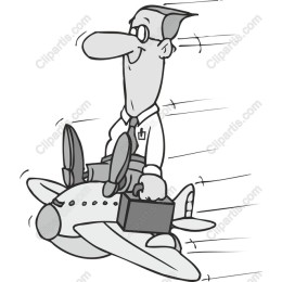 Whimsical Businessman on Airplane