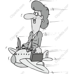 Whimsical Businesswoman Airplane