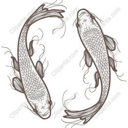 Koi Fish - Elegant Line Art