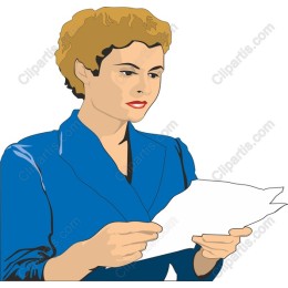 Vintage Woman Reading Document