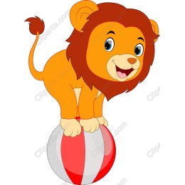 Charming Lion Balancing on Beach Ball