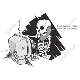 Quirky Skeleton Holding Phone