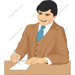 Confident Young Man Writing