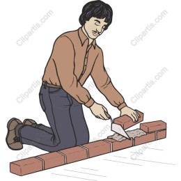Skilled Bricklayer in Action