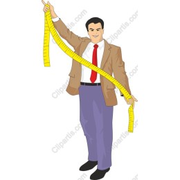 Confident Man Measuring Tape