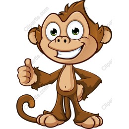Playful Cartoon Monkey