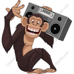 Mischievous Monkey Rocking Boombox
