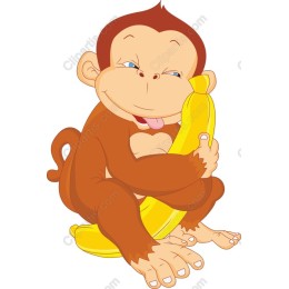 Playful Monkey with Bananas