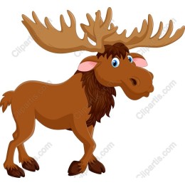 Adorable Cartoon Moose and