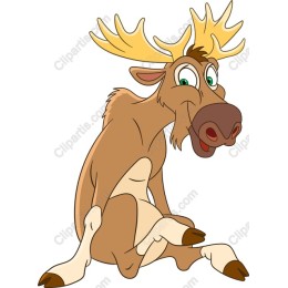 Playful Cartoon Moose