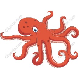 Playful Red Octopus