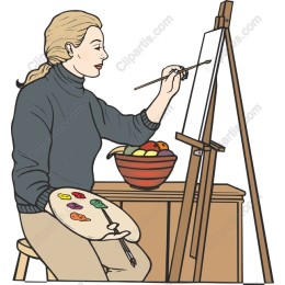 Elegant Female Painter