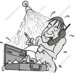 Multitasking Man in the Shower