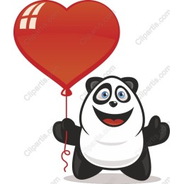 Panda Love: Adorable Heart Balloon