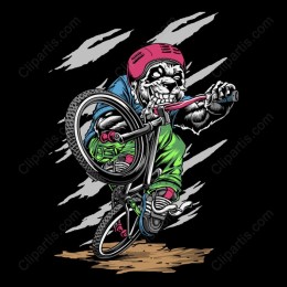 BMX Skeleton Wheelie