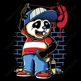 Vibrant Panda Street Artist