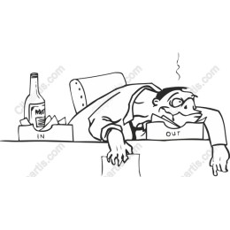 Comical Overworked Character