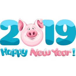 Happy New Year 2019 Pig