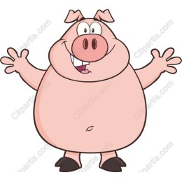 Happy Cartoon Pig