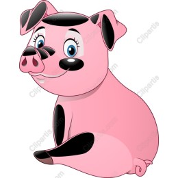 Adorable Cartoon Pig
