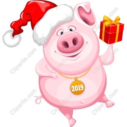 Cheerful Santa Pig