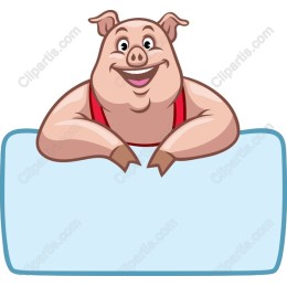 Cheerful Cartoon Pig