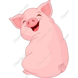 Cheerful Cartoon Pig