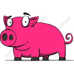Cheerful Pink Pig