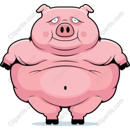 Charming Plump Cartoon Pig