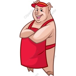 Cheerful Cartoon Pig Chef