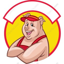 Cheerful Cartoon Pig