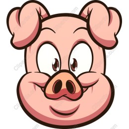 Cheerful Cartoon Pig