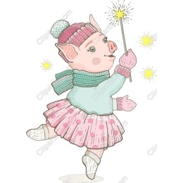 Whimsical Piglet Ballerina