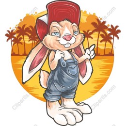 Charming Rabbit with Sunset Backdrop