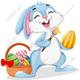 Easter Bunny with Paintbrush