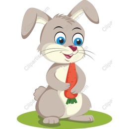 Charming Cartoon Bunny with Carrot