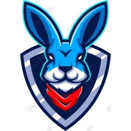 Stylized Blue Rabbit Logo