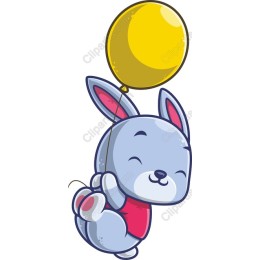Playful Bunny with Balloon