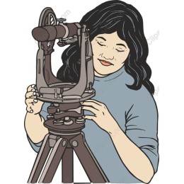 Professional Woman with Surveyor's Equipment