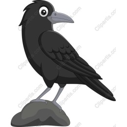 Playful Cartoon Raven