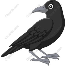 Whimsical Cartoon Raven