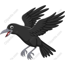 Cheerful Cartoon Crow