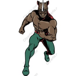 Muscular Rhinoceros Superhero