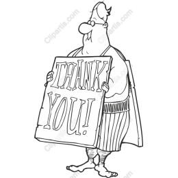 Cheerful Thank You Character