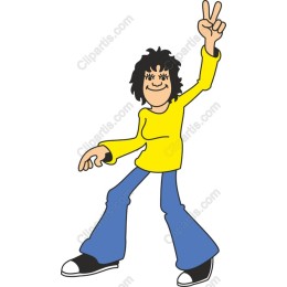 Cheerful Peace Sign Character
