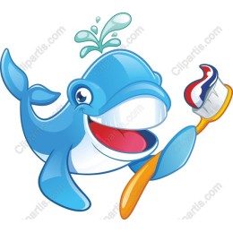 Cheerful Whale with Toothbrush