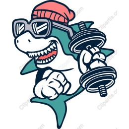 Fitness Shark Cartoon