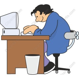 Focused Individual Working at a Computer