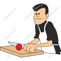 Culinary Chef Chopping Tomato